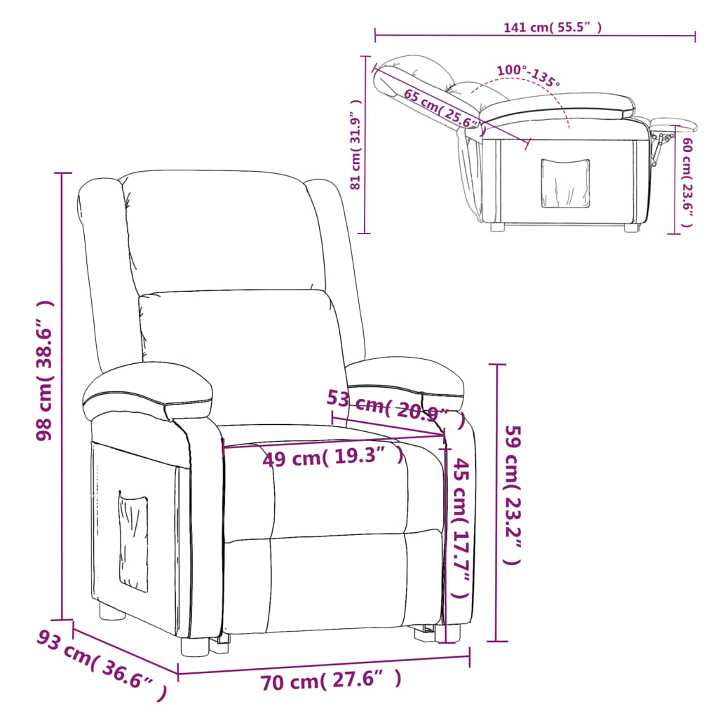 Fauteuil verstelbaar stof donkergrijs is nu te koop bij PeponiXL, paradijselijk wonen!