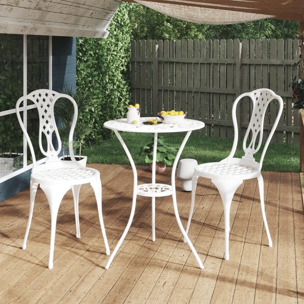 3-delige Bistroset gietaluminium wit is nu te koop bij PeponiXL, paradijselijk wonen!