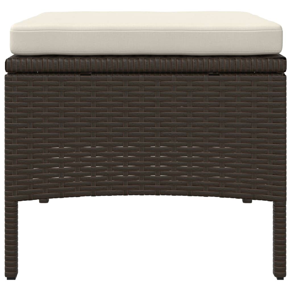 Tuinbank 2-zits met tafel en voetenbanken poly rattan bruin is nu te koop bij PeponiXL, paradijselijk wonen!