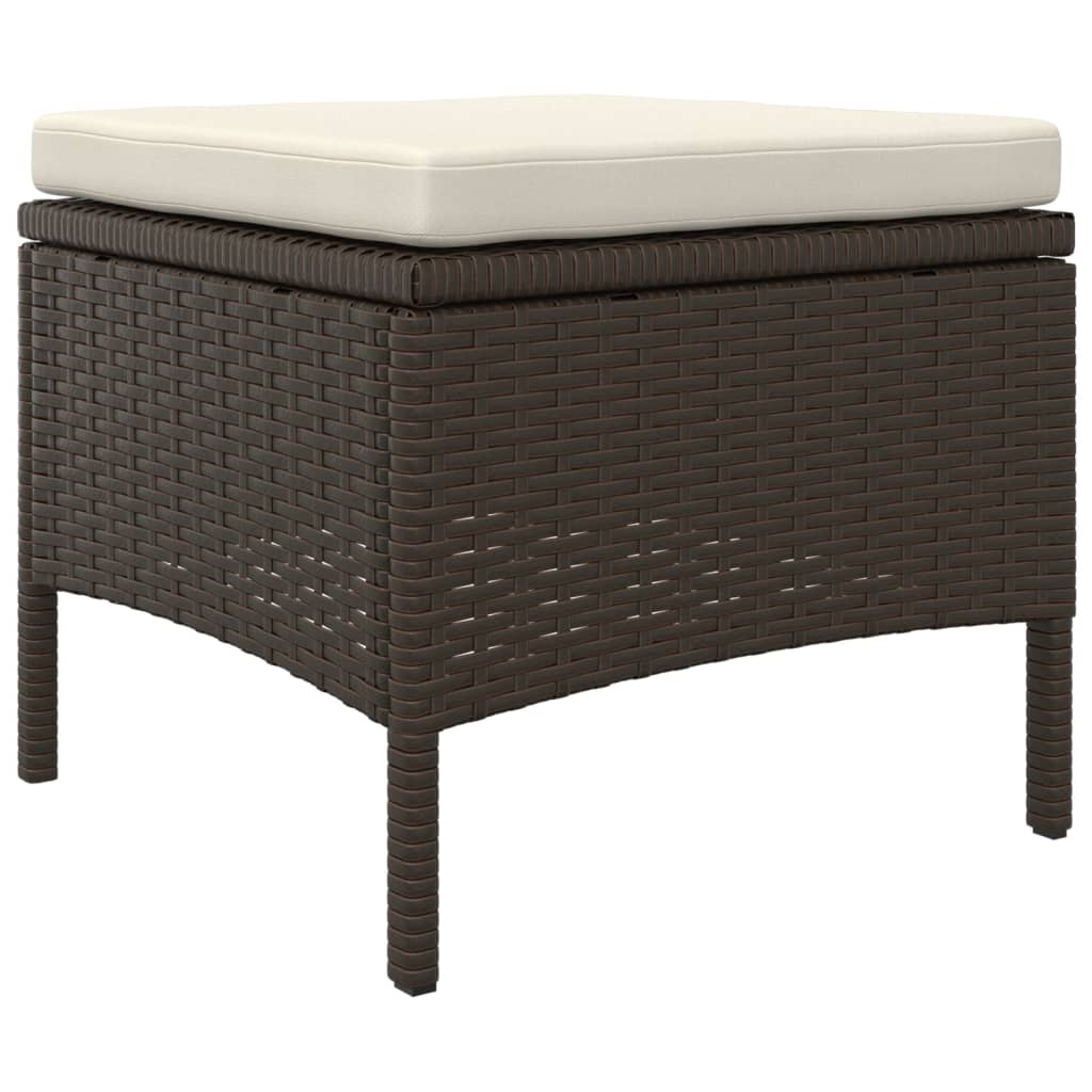 Tuinbank 2-zits met tafel en voetenbanken poly rattan bruin is nu te koop bij PeponiXL, paradijselijk wonen!