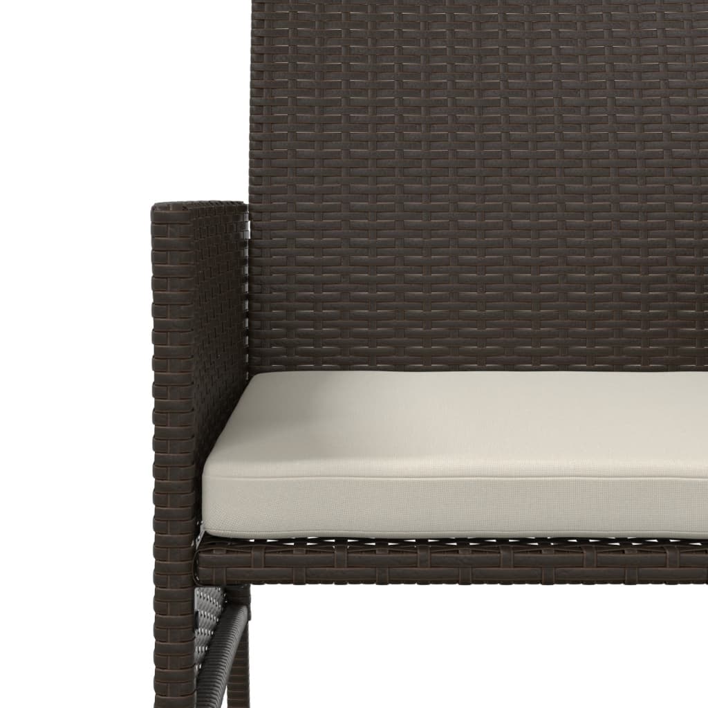 Tuinbank 2-zits met tafel en voetenbanken poly rattan bruin is nu te koop bij PeponiXL, paradijselijk wonen!