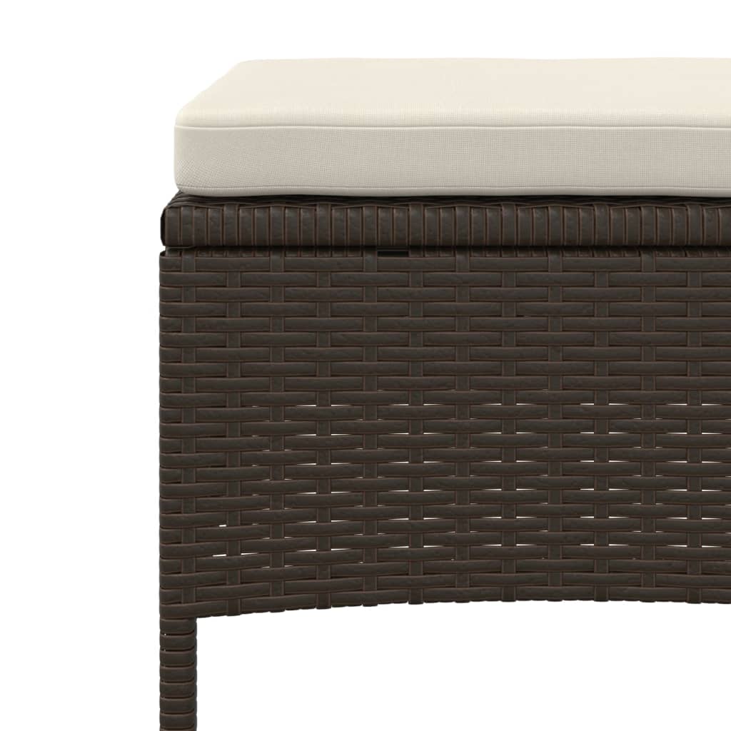Tuinbank 2-zits met tafel en voetenbanken poly rattan bruin is nu te koop bij PeponiXL, paradijselijk wonen!