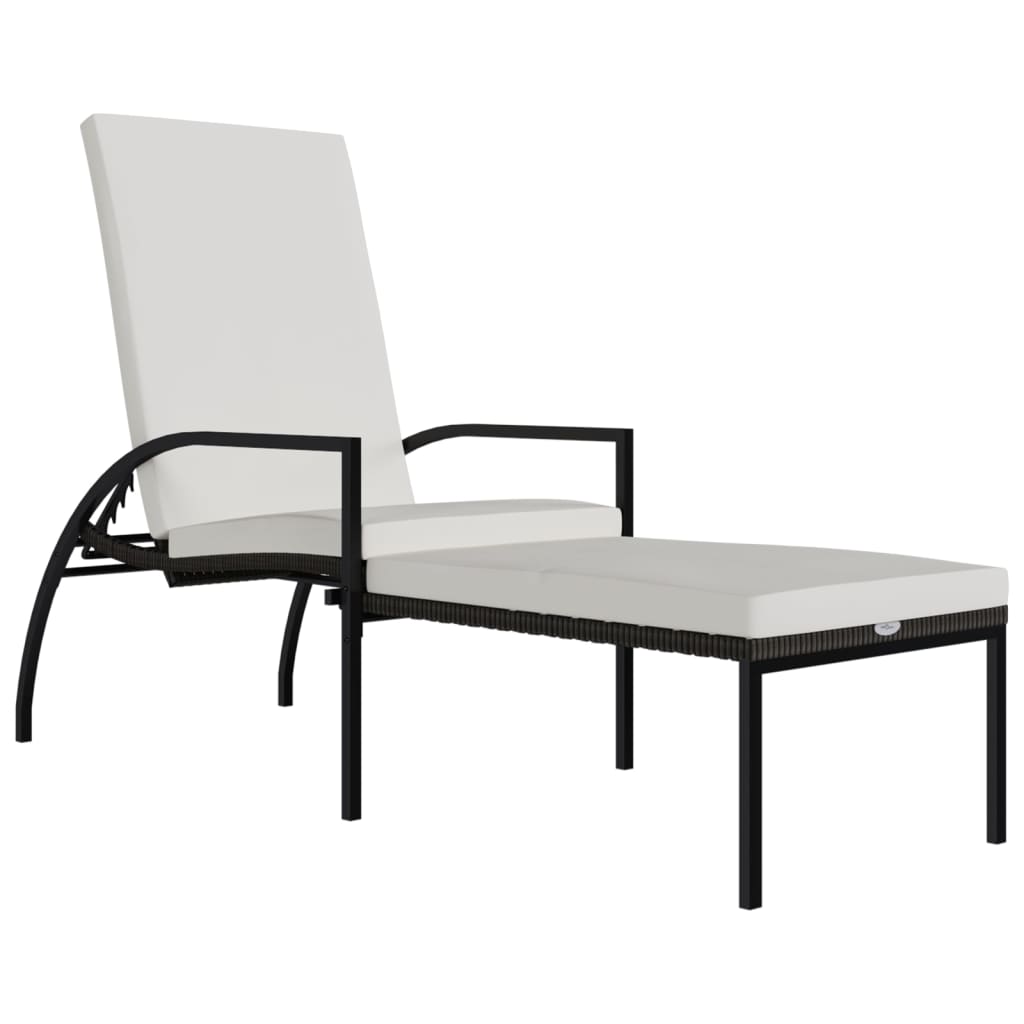 Ligbed met voetensteun polyetheen rattan bruin is nu te koop bij PeponiXL, paradijselijk wonen!