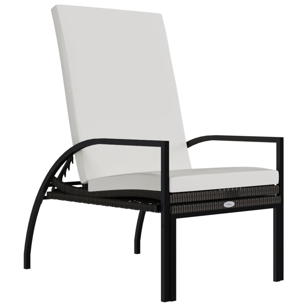 Ligbed met voetensteun polyetheen rattan bruin is nu te koop bij PeponiXL, paradijselijk wonen!