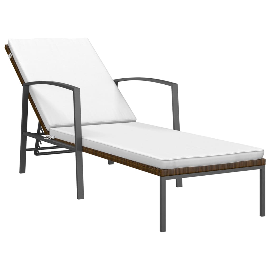 Ligbedden 2 st met tafel poly rattan bruin is nu te koop bij PeponiXL, paradijselijk wonen!