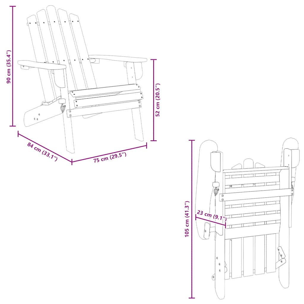 Tuinstoel Adirondack massief acaciahout is nu te koop bij PeponiXL, paradijselijk wonen!