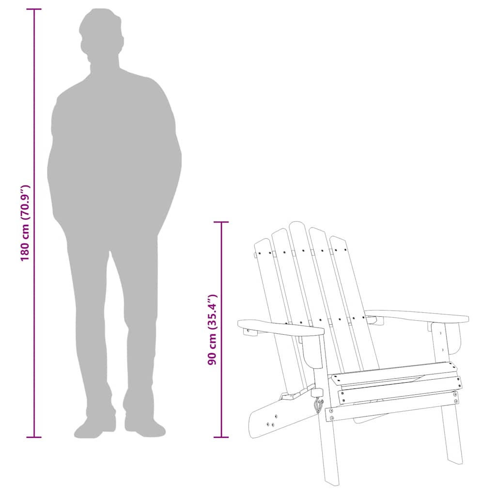 Tuinstoel Adirondack massief acaciahout is nu te koop bij PeponiXL, paradijselijk wonen!