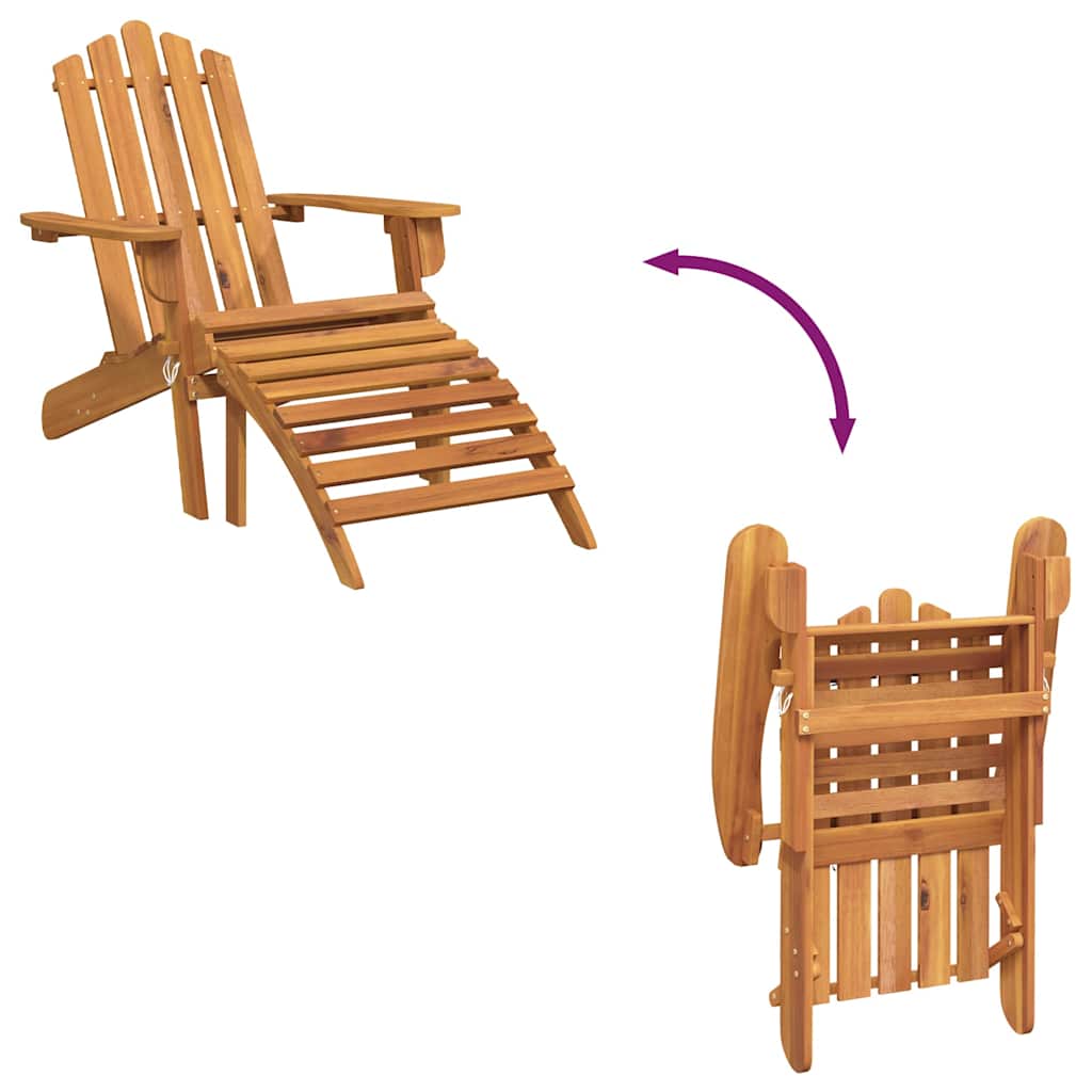 Adirondack tuinstoel met voetensteun massief acaciahout is nu te koop bij PeponiXL, paradijselijk wonen!