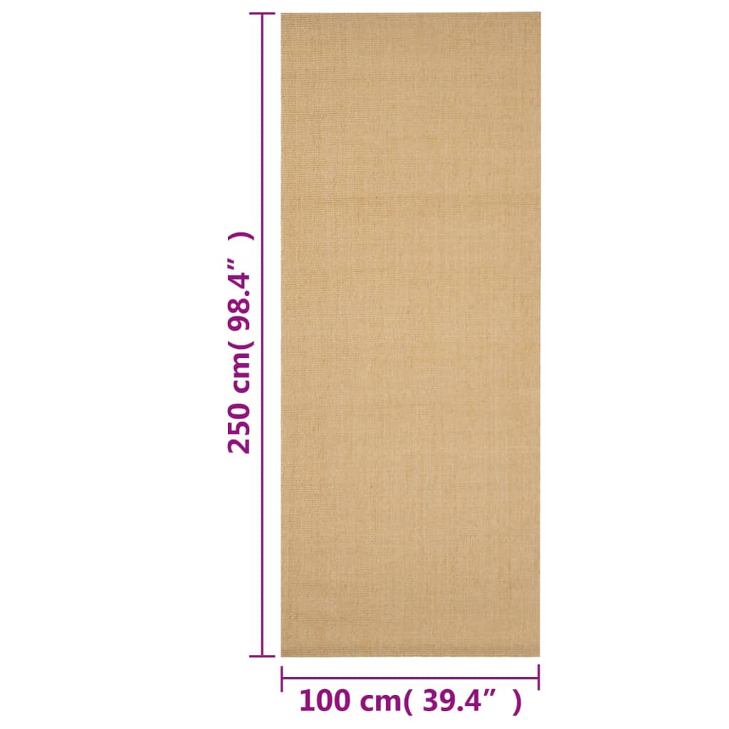 Vloerkleed 100x250 cm natuurlijk sisal is nu te koop bij PeponiXL, paradijselijk wonen!