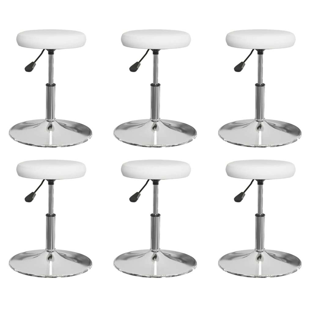 Eetkamerstoelen 6 st kunstleer wit is nu te koop bij PeponiXL, paradijselijk wonen!