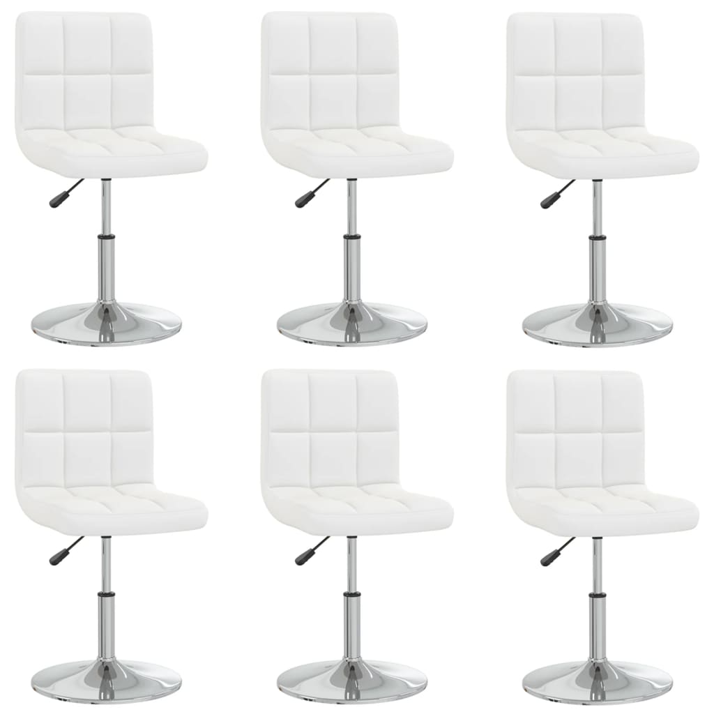 Eetkamerstoelen 6 st kunstleer wit is nu te koop bij PeponiXL, paradijselijk wonen!