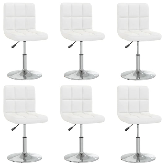 Eetkamerstoelen 6 st kunstleer wit is nu te koop bij PeponiXL, paradijselijk wonen!