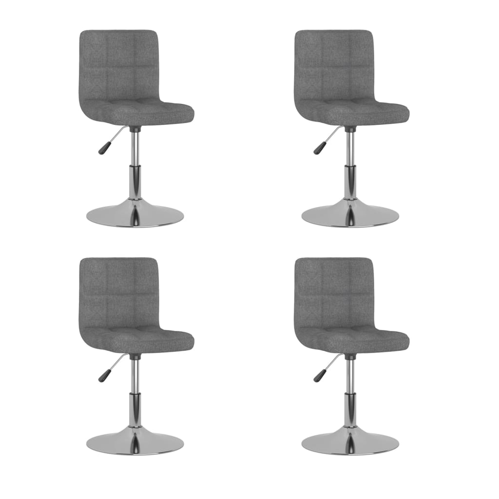 Eetkamerstoelen 4 st draaibaar stof lichtgrijs is nu te koop bij PeponiXL, paradijselijk wonen!