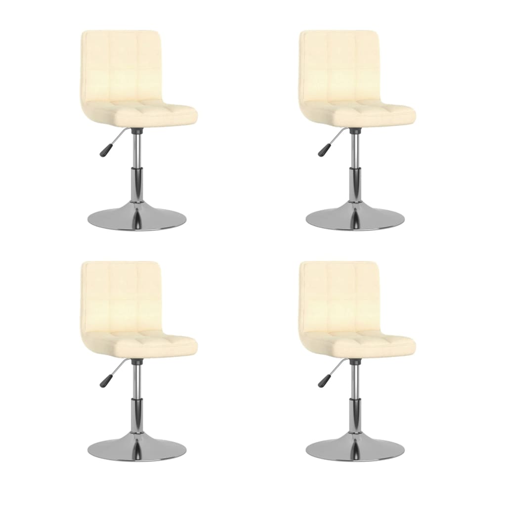 Eetkamerstoelen 4 st draaibaar stof crèmekleurig is nu te koop bij PeponiXL, paradijselijk wonen!