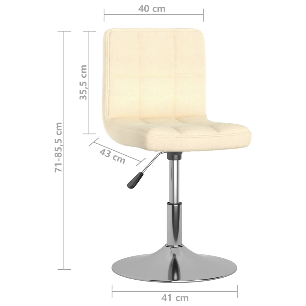 Eetkamerstoelen 4 st draaibaar stof crèmekleurig is nu te koop bij PeponiXL, paradijselijk wonen!