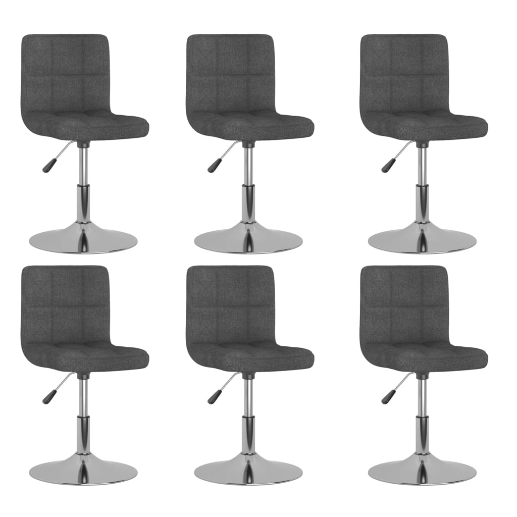 Eetkamerstoelen 6 st draaibaar stof donkergrijs is nu te koop bij PeponiXL, paradijselijk wonen!