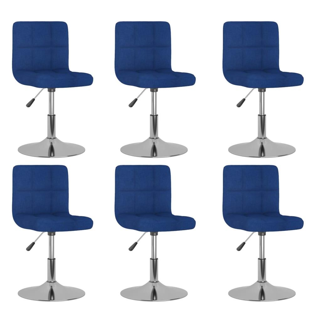 Eetkamerstoelen draaibaar 6 st stof blauw is nu te koop bij PeponiXL, paradijselijk wonen!