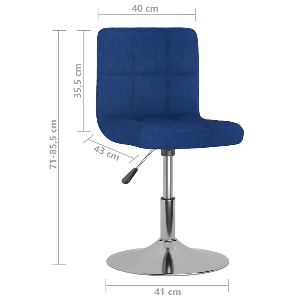 Eetkamerstoelen draaibaar 6 st stof blauw is nu te koop bij PeponiXL, paradijselijk wonen!