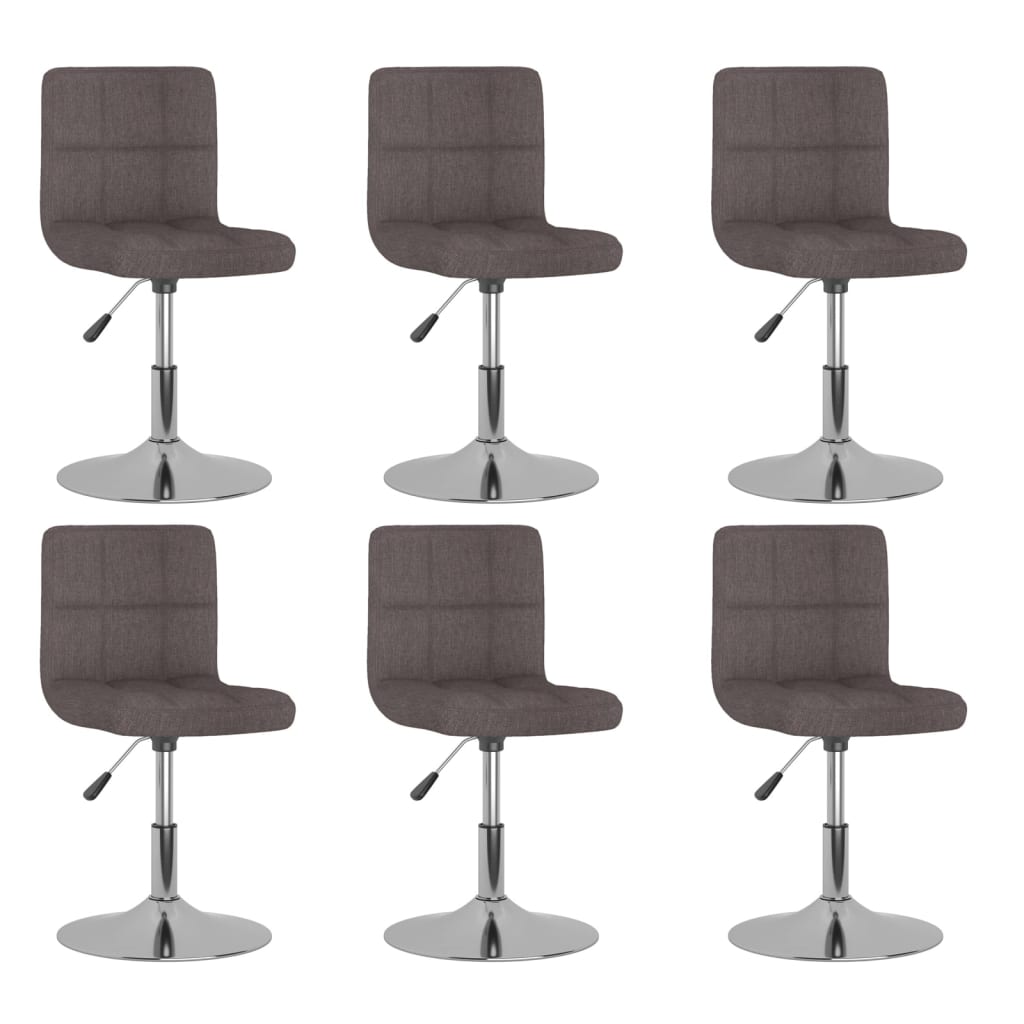 Eetkamerstoelen draaibaar 6 st stof taupe is nu te koop bij PeponiXL, paradijselijk wonen!