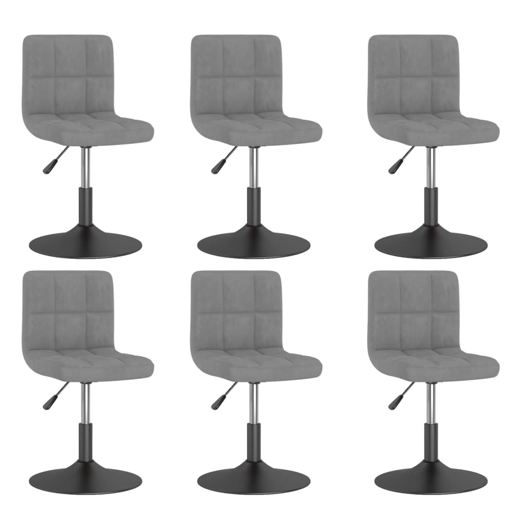 Eetkamerstoelen draaibaar 6 st fluweel lichtgrijs is nu te koop bij PeponiXL, paradijselijk wonen!