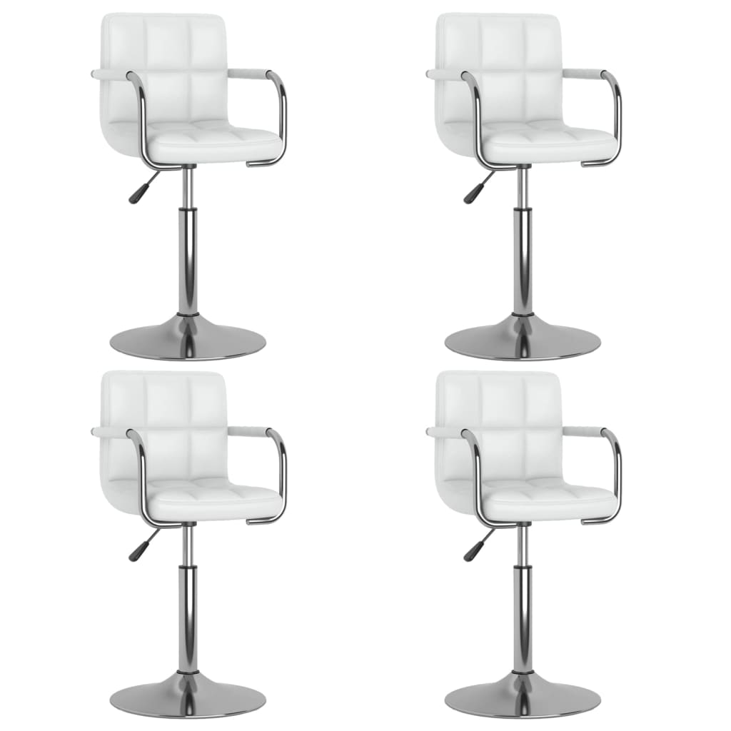 Eetkamerstoelen draaibaar 4 st kunstleer wit is nu te koop bij PeponiXL, paradijselijk wonen!