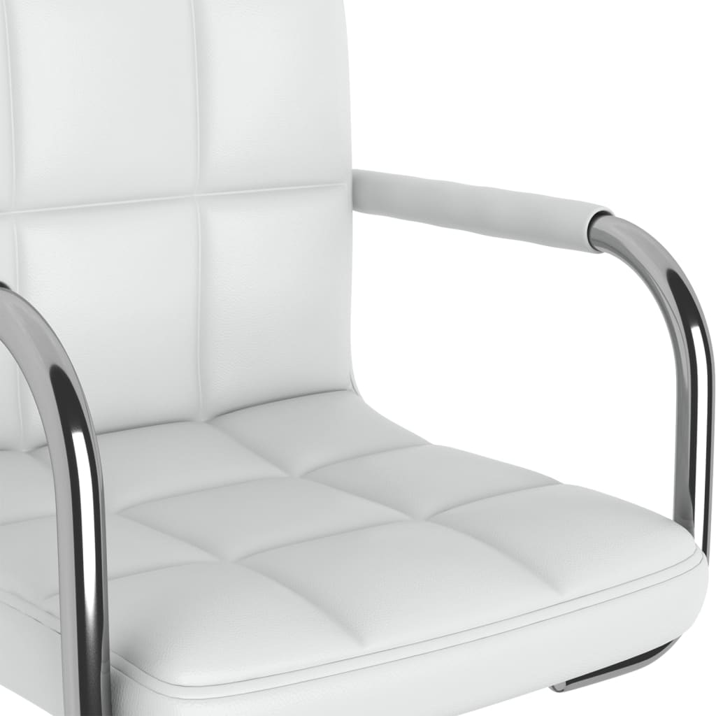 Eetkamerstoelen draaibaar 4 st kunstleer wit is nu te koop bij PeponiXL, paradijselijk wonen!