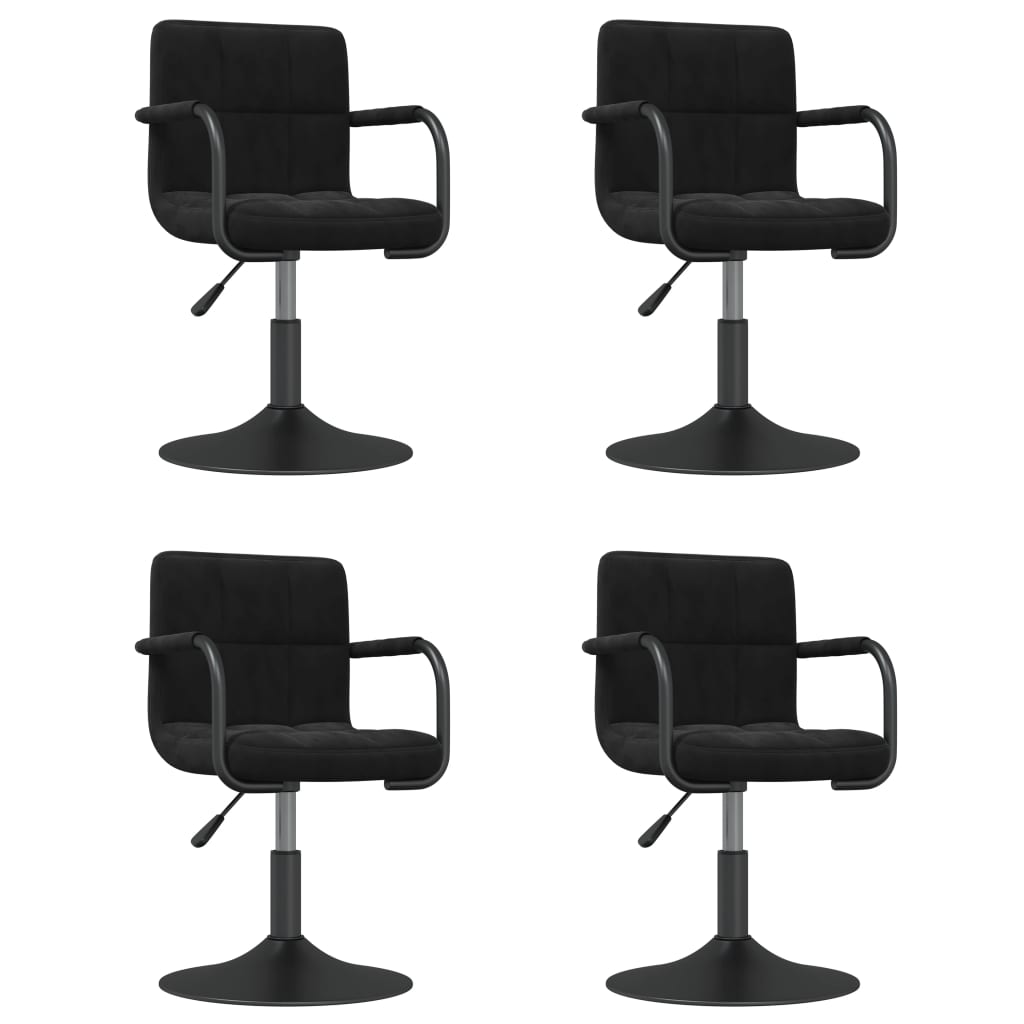 Eetkamerstoelen draaibaar 4 st fluweel zwart is nu te koop bij PeponiXL, paradijselijk wonen!