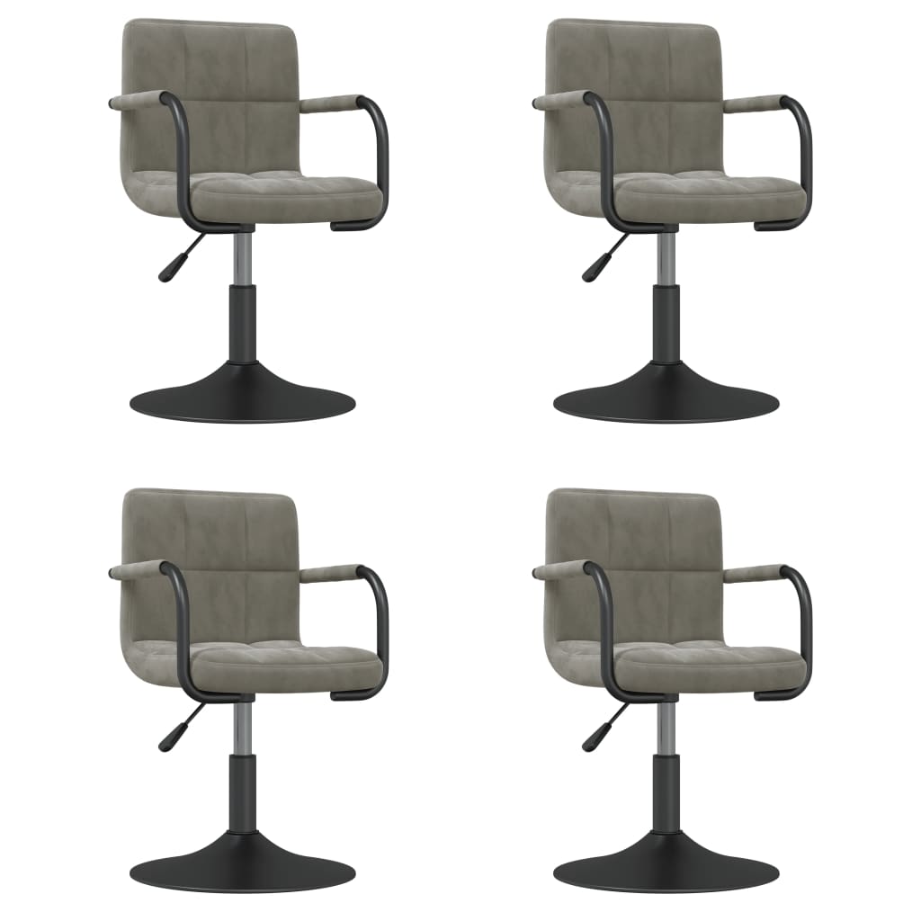 Eetkamerstoelen draaibaar 4 st fluweel lichtgrijs is nu te koop bij PeponiXL, paradijselijk wonen!
