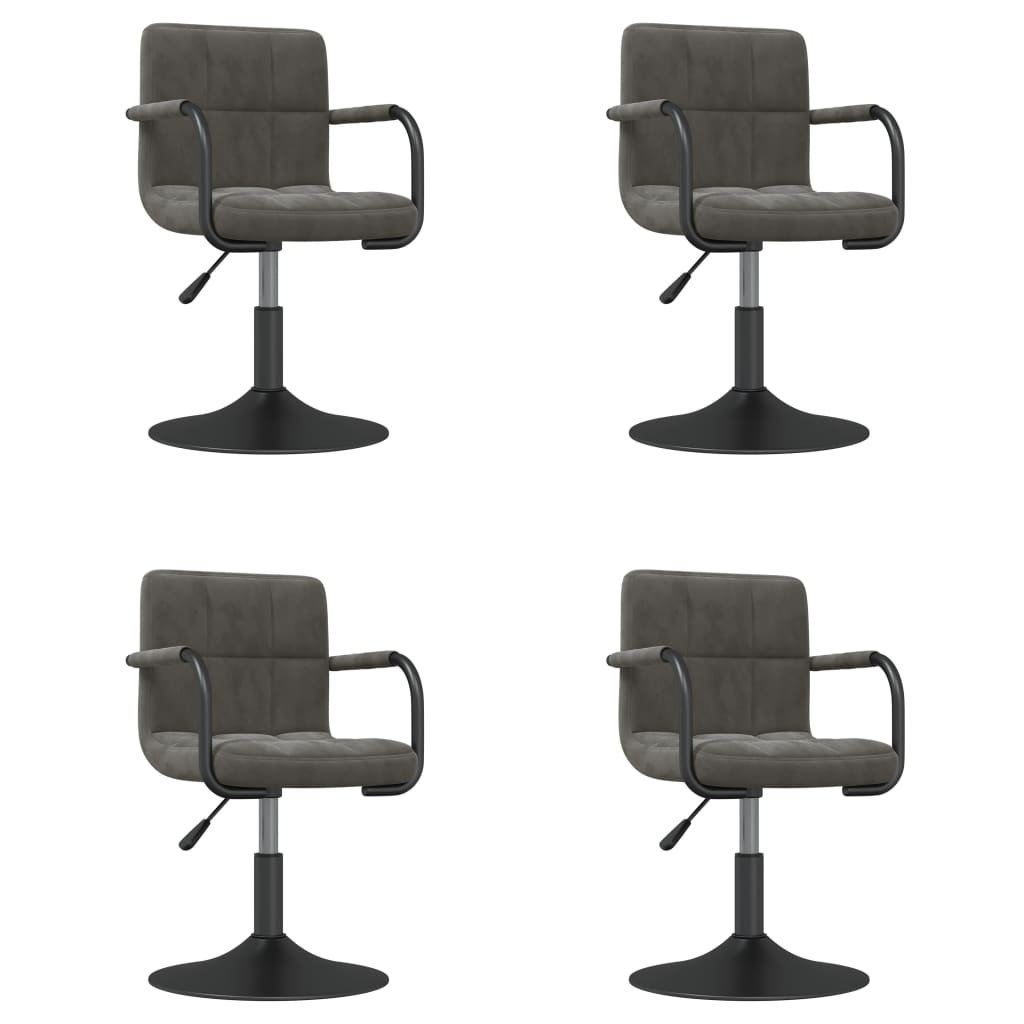Eetkamerstoelen draaibaar 4 st fluweel donkergrijs is nu te koop bij PeponiXL, paradijselijk wonen!
