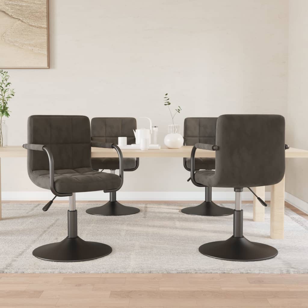 Eetkamerstoelen draaibaar 4 st fluweel donkergrijs is nu te koop bij PeponiXL, paradijselijk wonen!