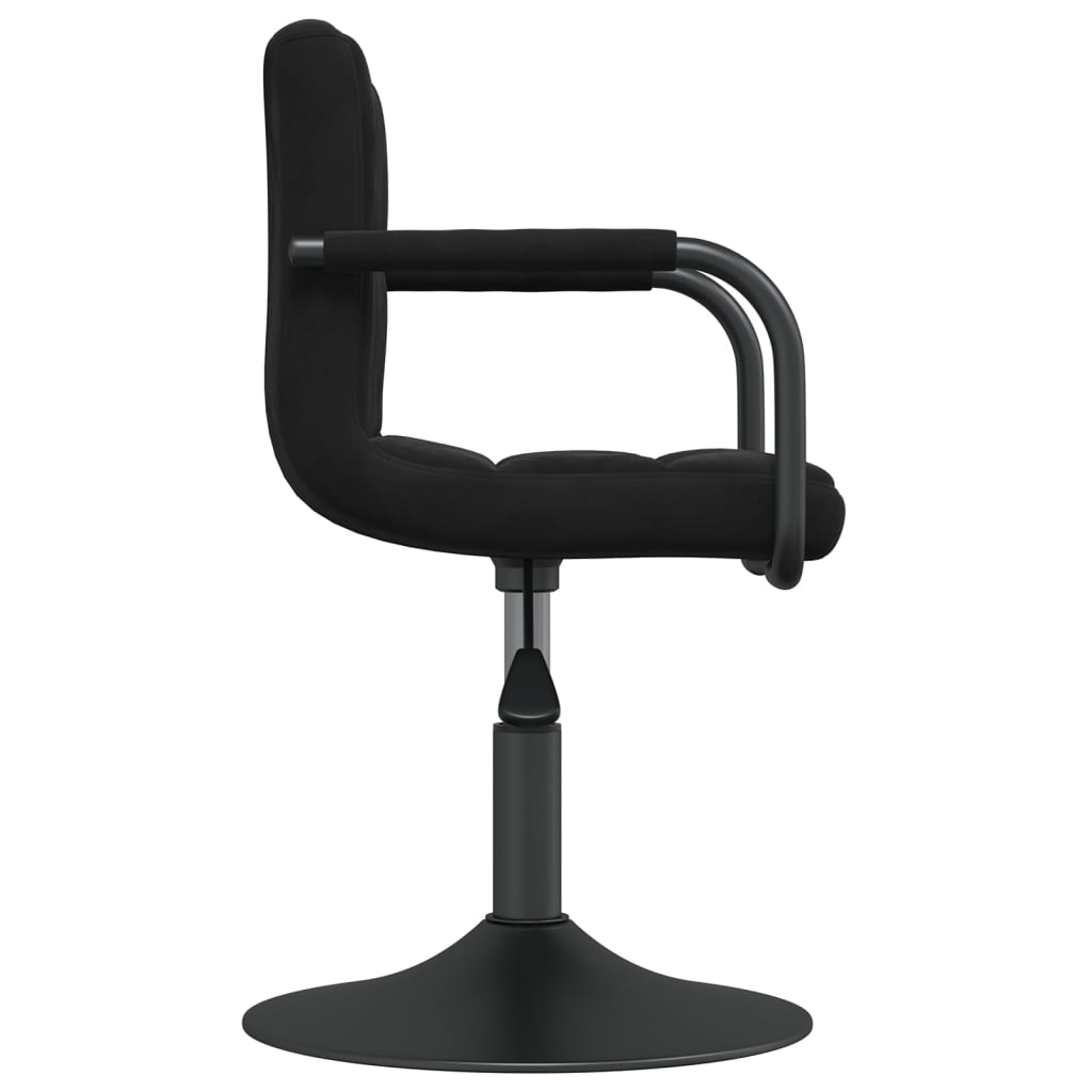 Eetkamerstoelen 6 st draaibaar fluweel zwart is nu te koop bij PeponiXL, paradijselijk wonen!