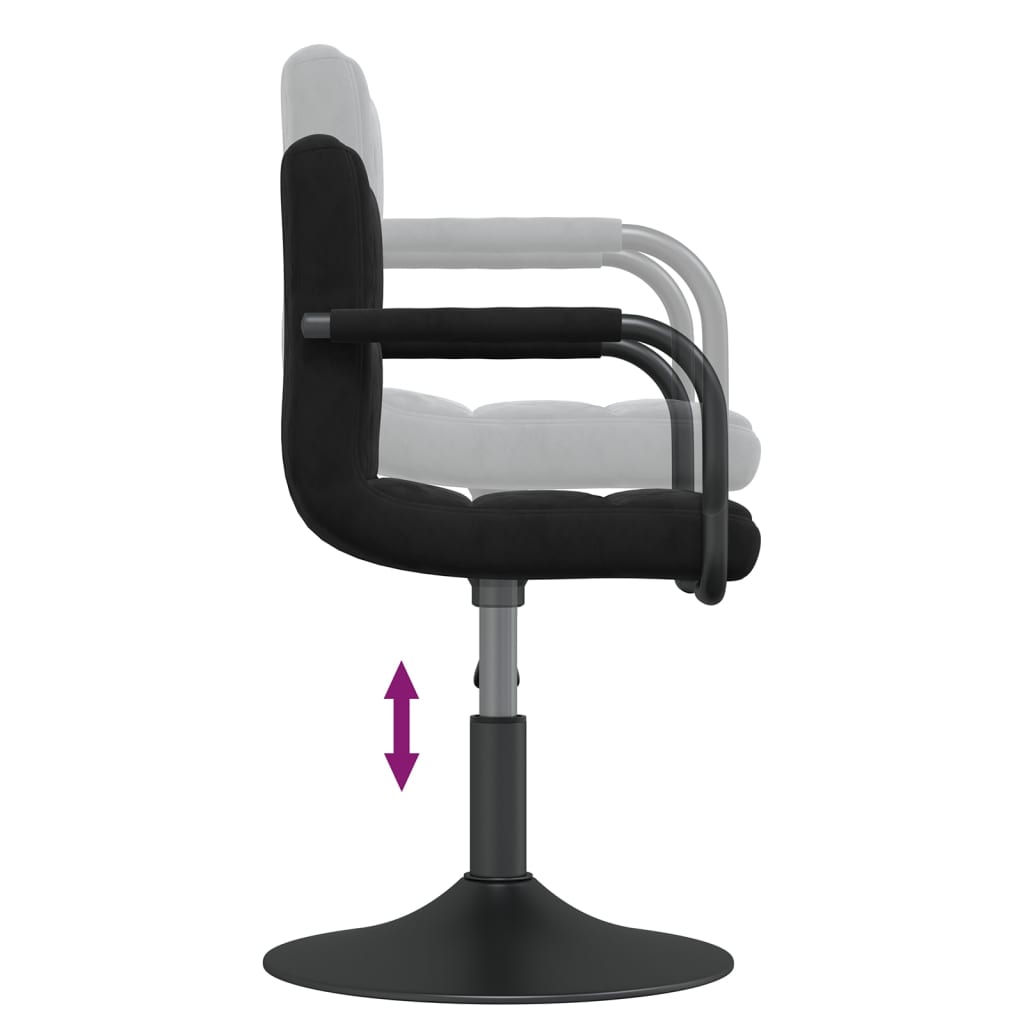 Eetkamerstoelen 6 st draaibaar fluweel zwart is nu te koop bij PeponiXL, paradijselijk wonen!