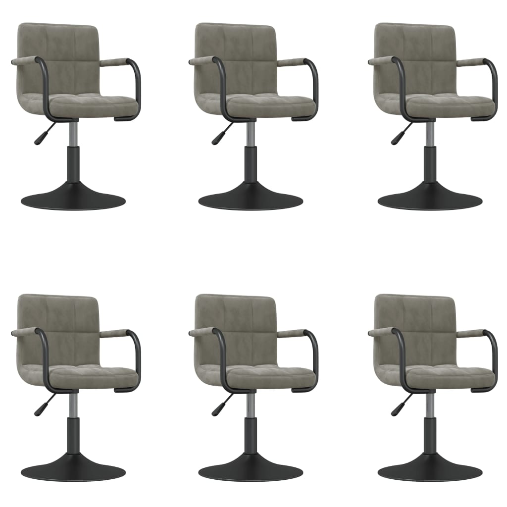 Eetkamerstoelen draaibaar 6 st fluweel lichtgrijs is nu te koop bij PeponiXL, paradijselijk wonen!