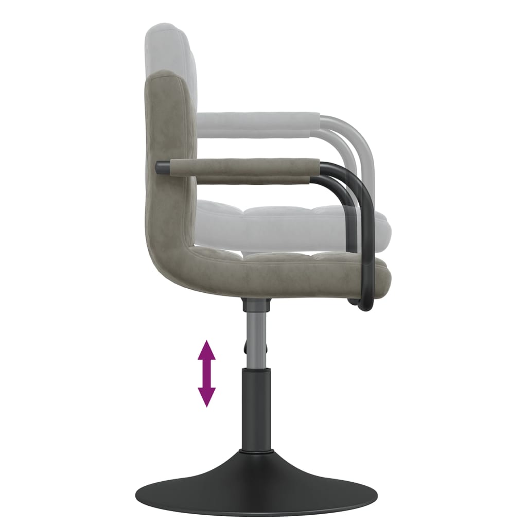 Eetkamerstoelen draaibaar 6 st fluweel lichtgrijs is nu te koop bij PeponiXL, paradijselijk wonen!