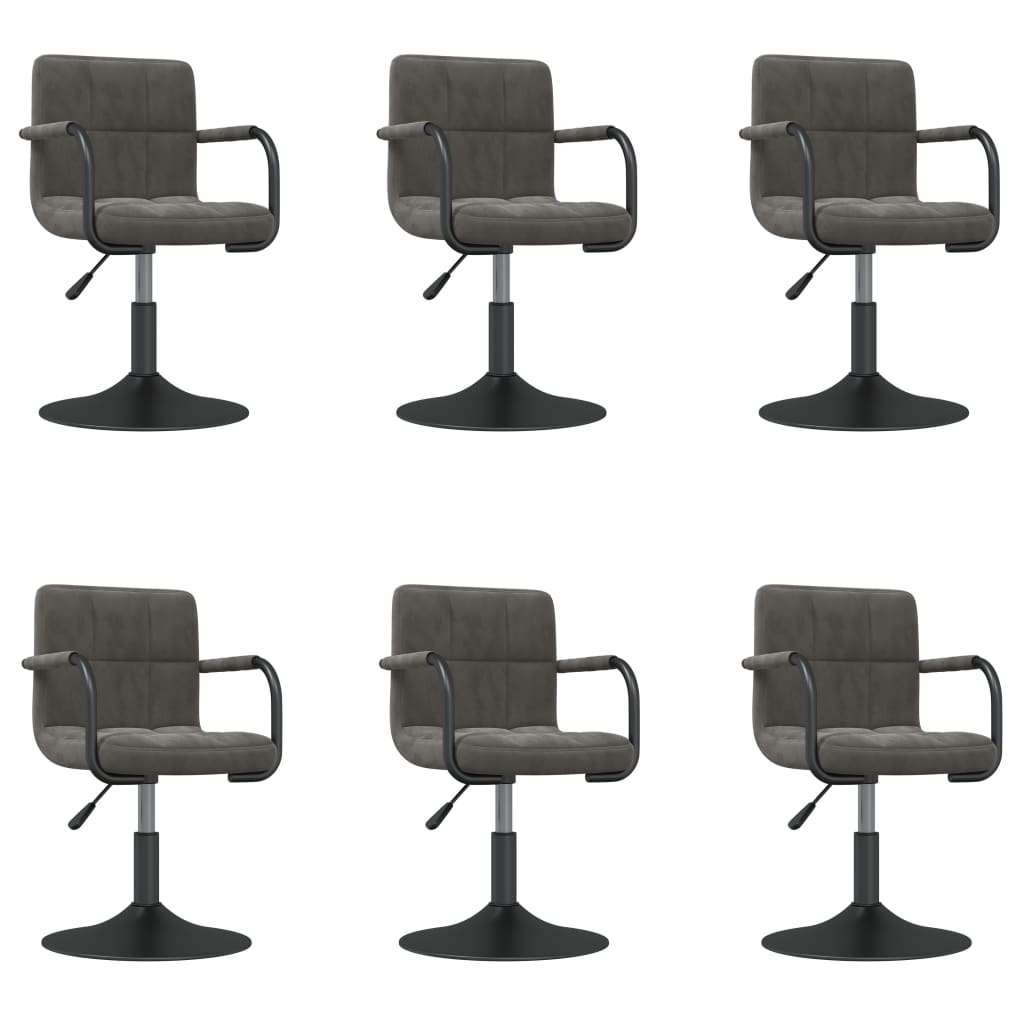 Eetkamerstoelen draaibaar 6 st fluweel donkergrijs is nu te koop bij PeponiXL, paradijselijk wonen!