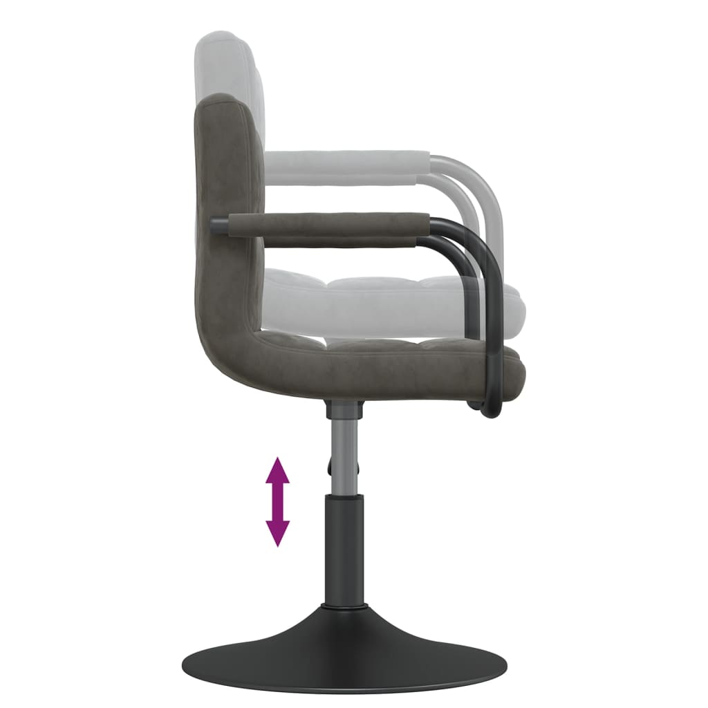 Eetkamerstoelen draaibaar 6 st fluweel donkergrijs is nu te koop bij PeponiXL, paradijselijk wonen!