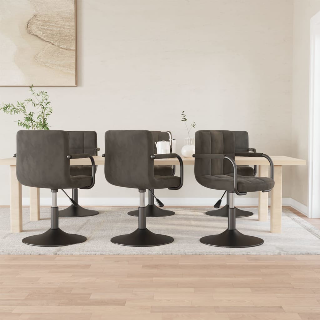 Eetkamerstoelen draaibaar 6 st fluweel donkergrijs is nu te koop bij PeponiXL, paradijselijk wonen!