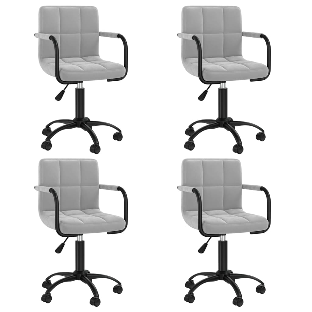 Eetkamerstoelen draaibaar 4 st fluweel lichtgrijs is nu te koop bij PeponiXL, paradijselijk wonen!