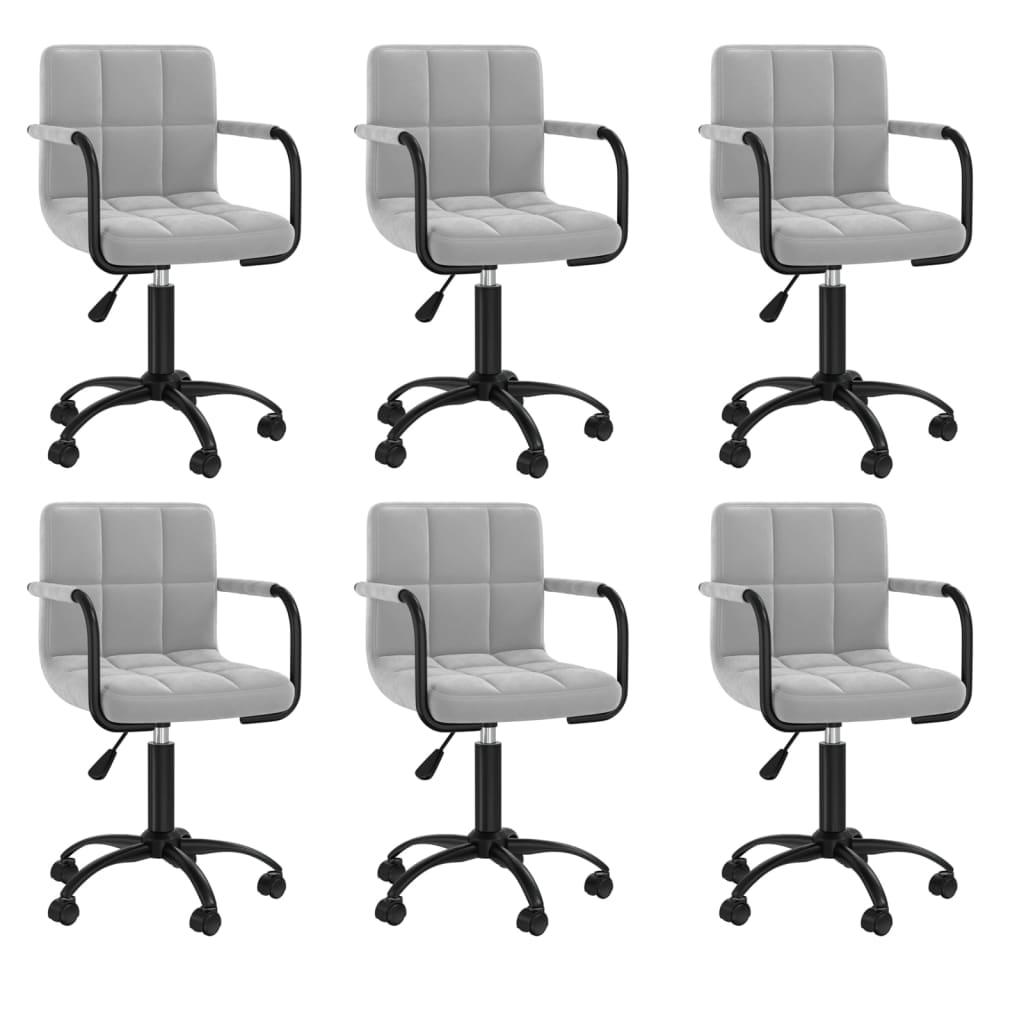 Eetkamerstoelen draaibaar 6 st fluweel lichtgrijs is nu te koop bij PeponiXL, paradijselijk wonen!