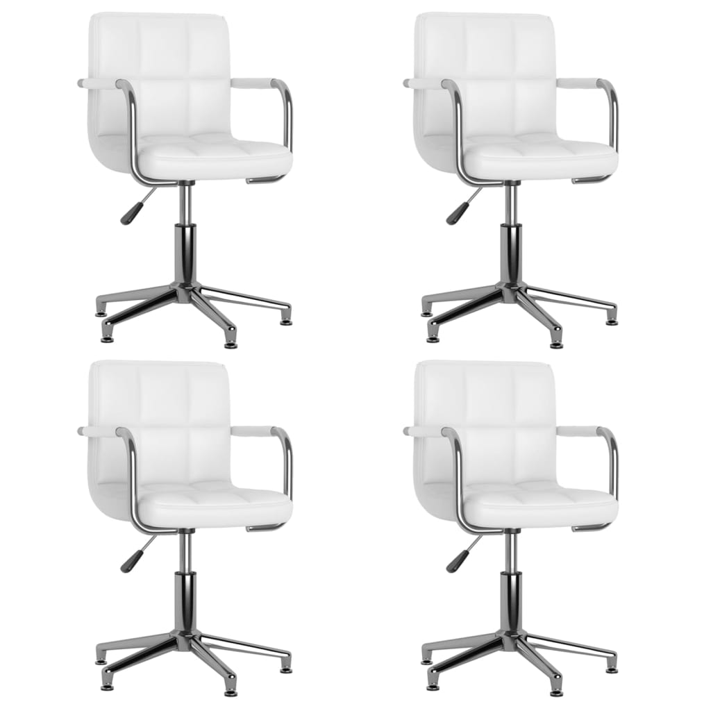 Eetkamerstoelen draaibaar 4 st kunstleer wit is nu te koop bij PeponiXL, paradijselijk wonen!
