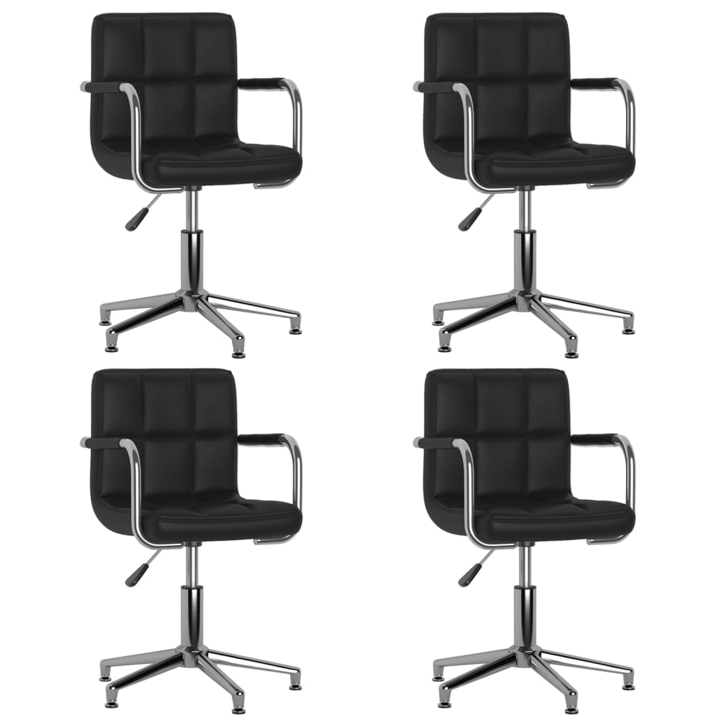 Eetkamerstoelen draaibaar 4 st kunstleer zwart is nu te koop bij PeponiXL, paradijselijk wonen!