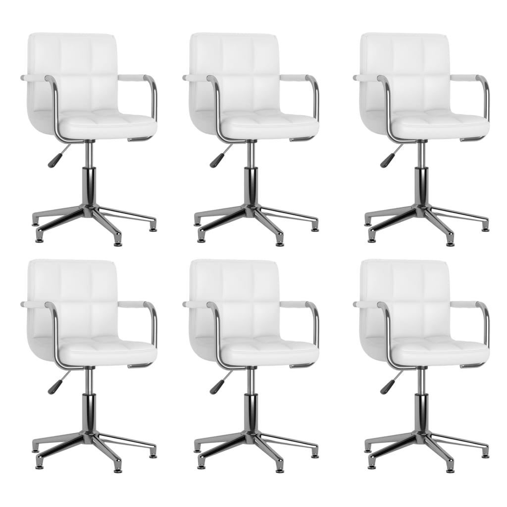 Eetkamerstoelen draaibaar 6 st kunstleer wit is nu te koop bij PeponiXL, paradijselijk wonen!