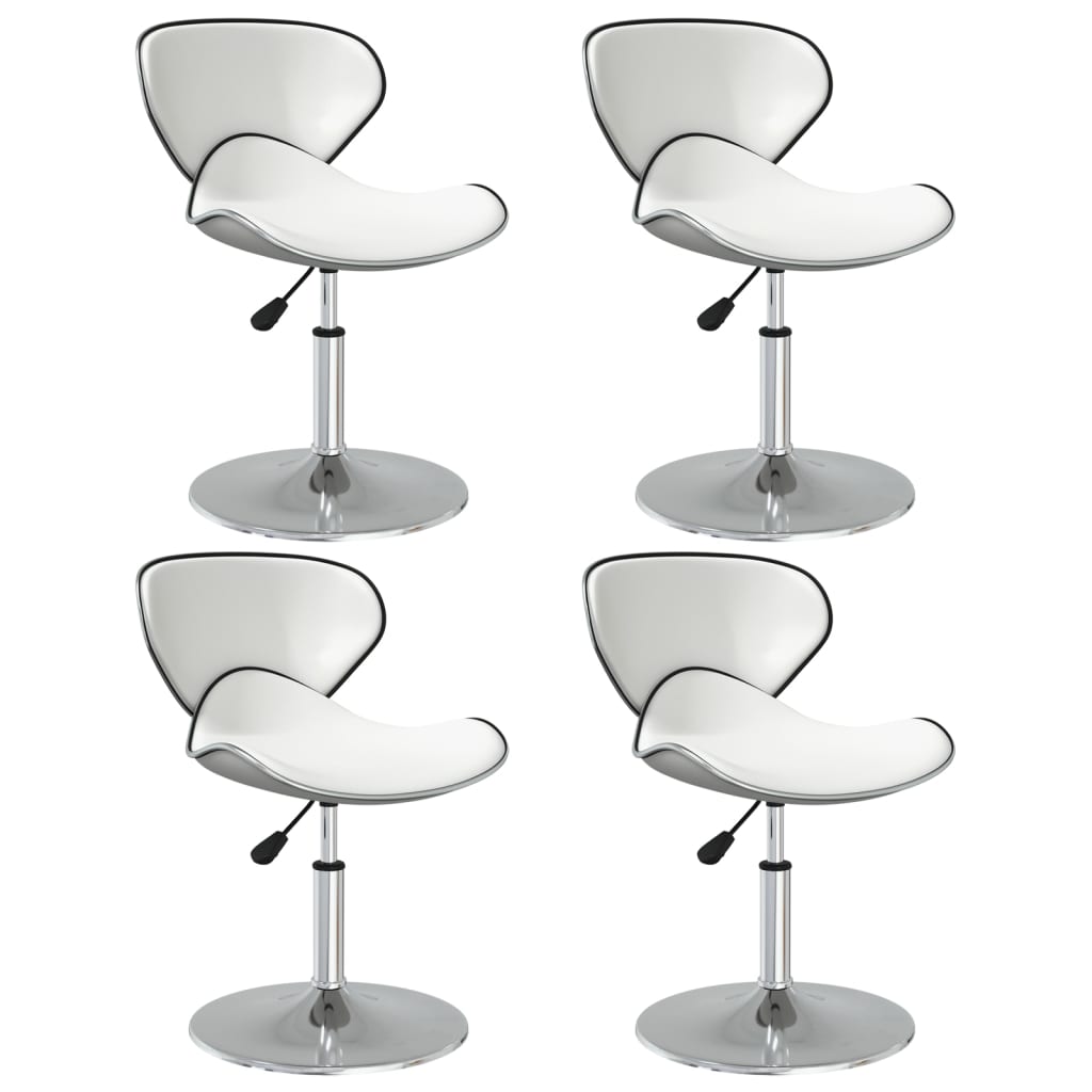 Eetkamerstoelen 4 st kunstleer wit is nu te koop bij PeponiXL, paradijselijk wonen!