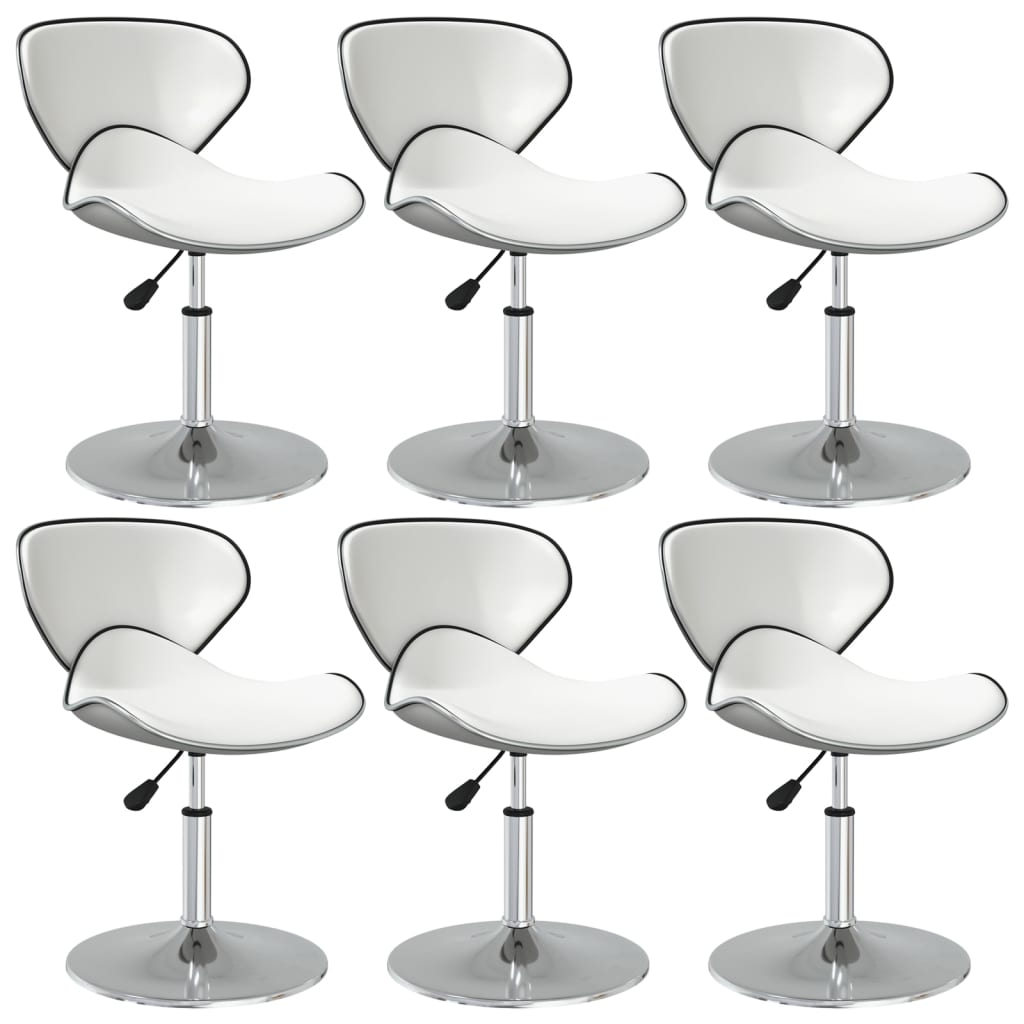 Eetkamerstoelen 6 st kunstleer wit is nu te koop bij PeponiXL, paradijselijk wonen!