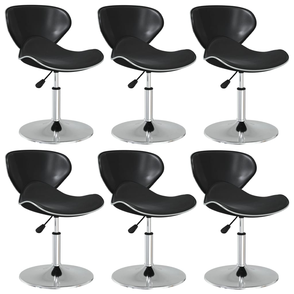 Eetkamerstoelen 6 st kunstleer zwart is nu te koop bij PeponiXL, paradijselijk wonen!