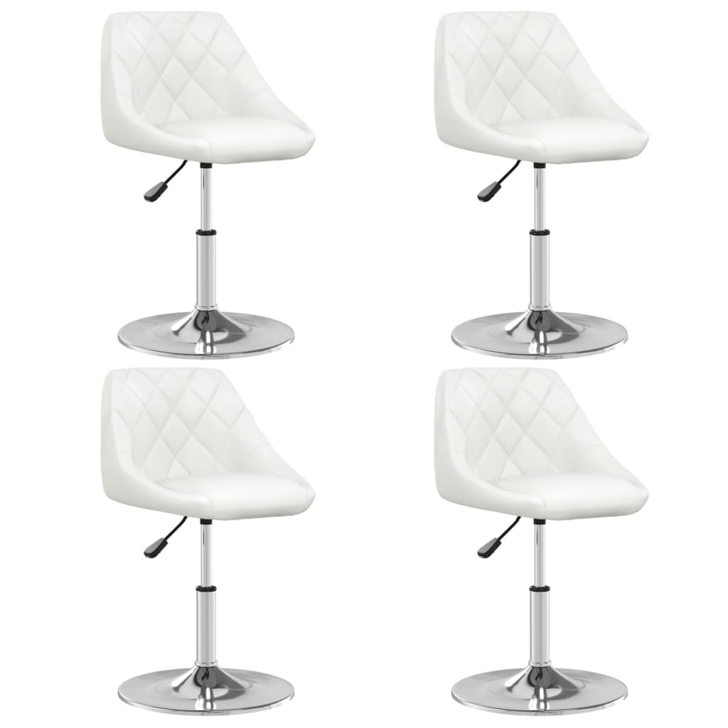 Eetkamerstoelen 4 st kunstleer wit is nu te koop bij PeponiXL, paradijselijk wonen!