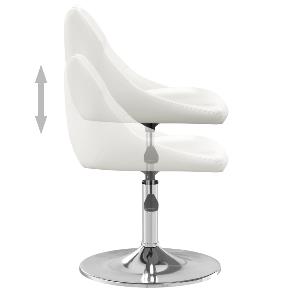 Eetkamerstoelen 4 st kunstleer wit is nu te koop bij PeponiXL, paradijselijk wonen!