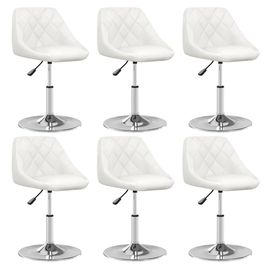 Eetkamerstoelen 6 st kunstleer wit is nu te koop bij PeponiXL, paradijselijk wonen!