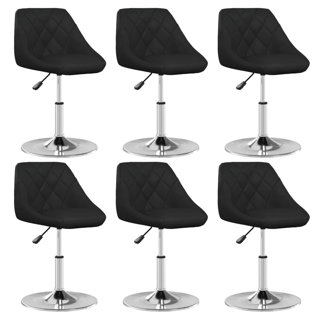 Eetkamerstoelen 6 st kunstleer zwart is nu te koop bij PeponiXL, paradijselijk wonen!