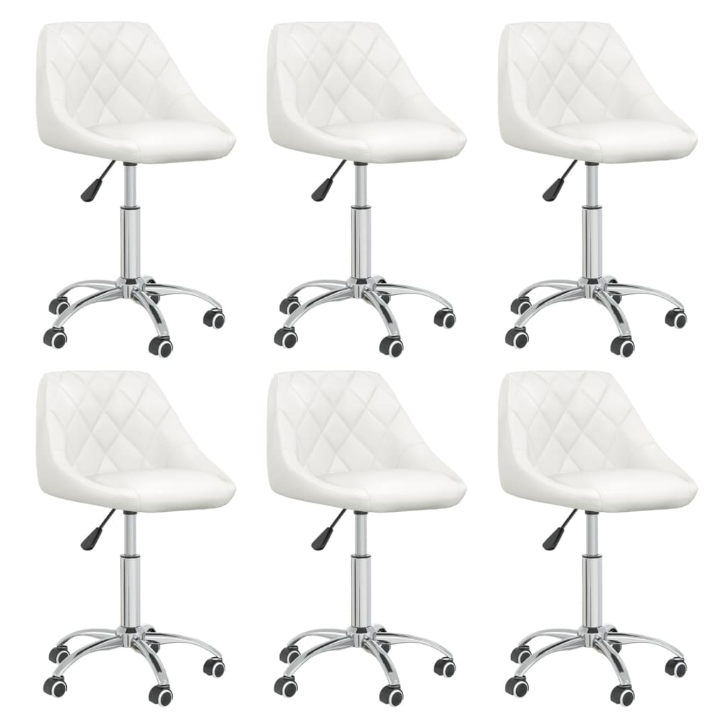 Eetkamerstoelen draaibaar 6 st kunstleer wit is nu te koop bij PeponiXL, paradijselijk wonen!